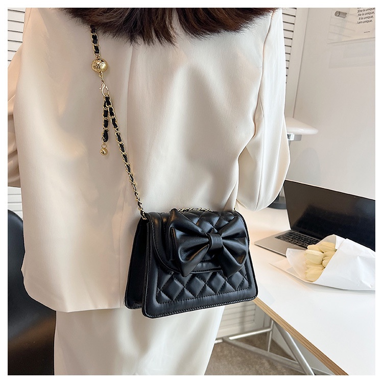 Túi Sách Nữ Thời Trang, túi sách nữ đeo chéo Quảng Châu đính nơ dây xích phối da phong cách hàn quốc Bagami