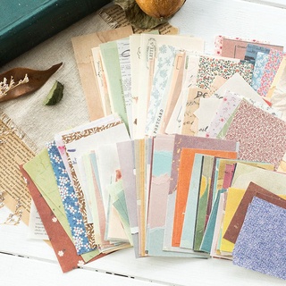 Set 60 tờ giấy nền vintage trang trí sổ