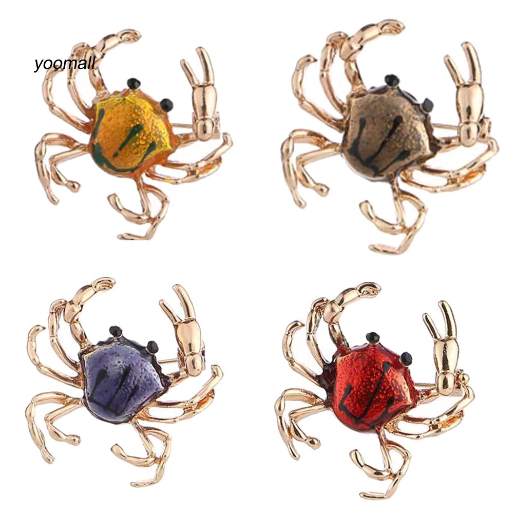 YOML✔Cute Women Crab Shape Enamel Brooch Pin Shirt Sweater Neck Clip Backpack Badge | BigBuy360 - bigbuy360.vn