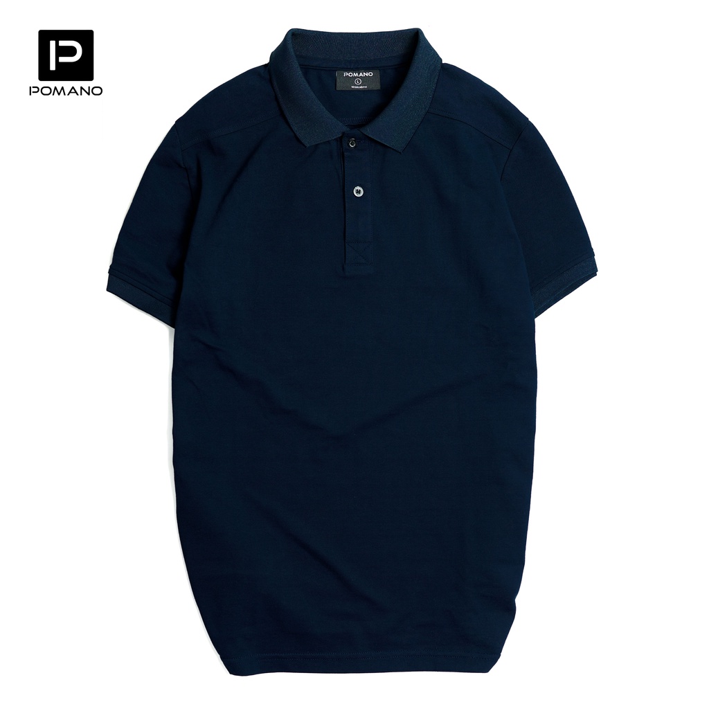 Áo thun POLO nam cổ bẻ vải cá sấu Cotton xuất xịn, thiết kế phong cách sang trọng lịch lãm Navy POMANO