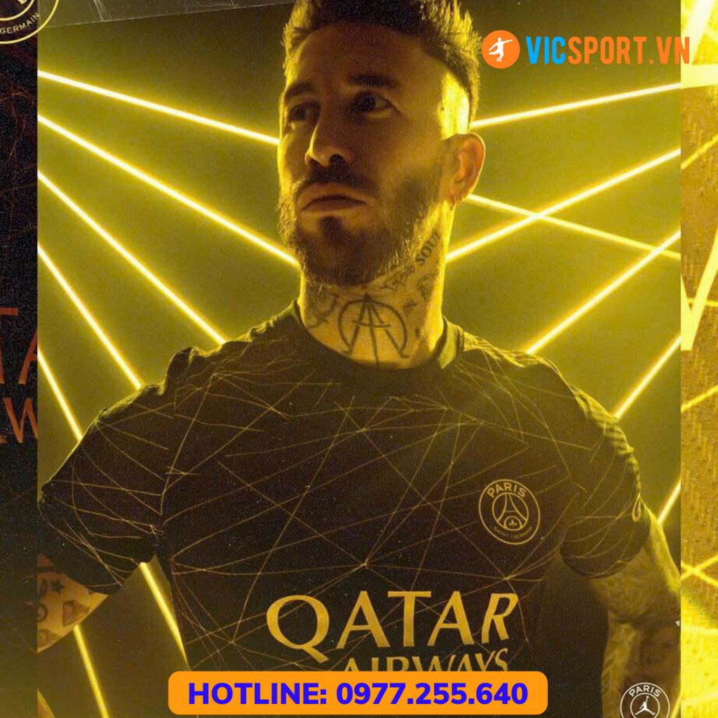 Áo Bóng Đá Paris, Quần Áo Đá Banh CLB PSG ,Câu Lạc Bộ Paris Đen Thun Lạnh mùa 2023 - Vicsport