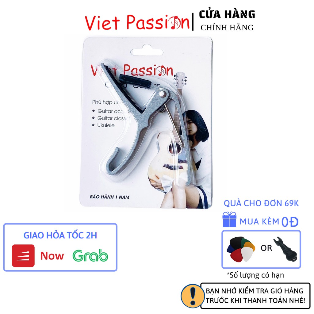 Kẹp capo cho đàn ukulele soprano 21 nich concer 23 inch tenor 26 inch bằng kim loại kẹp tăng tông hạ tông Viet Passion