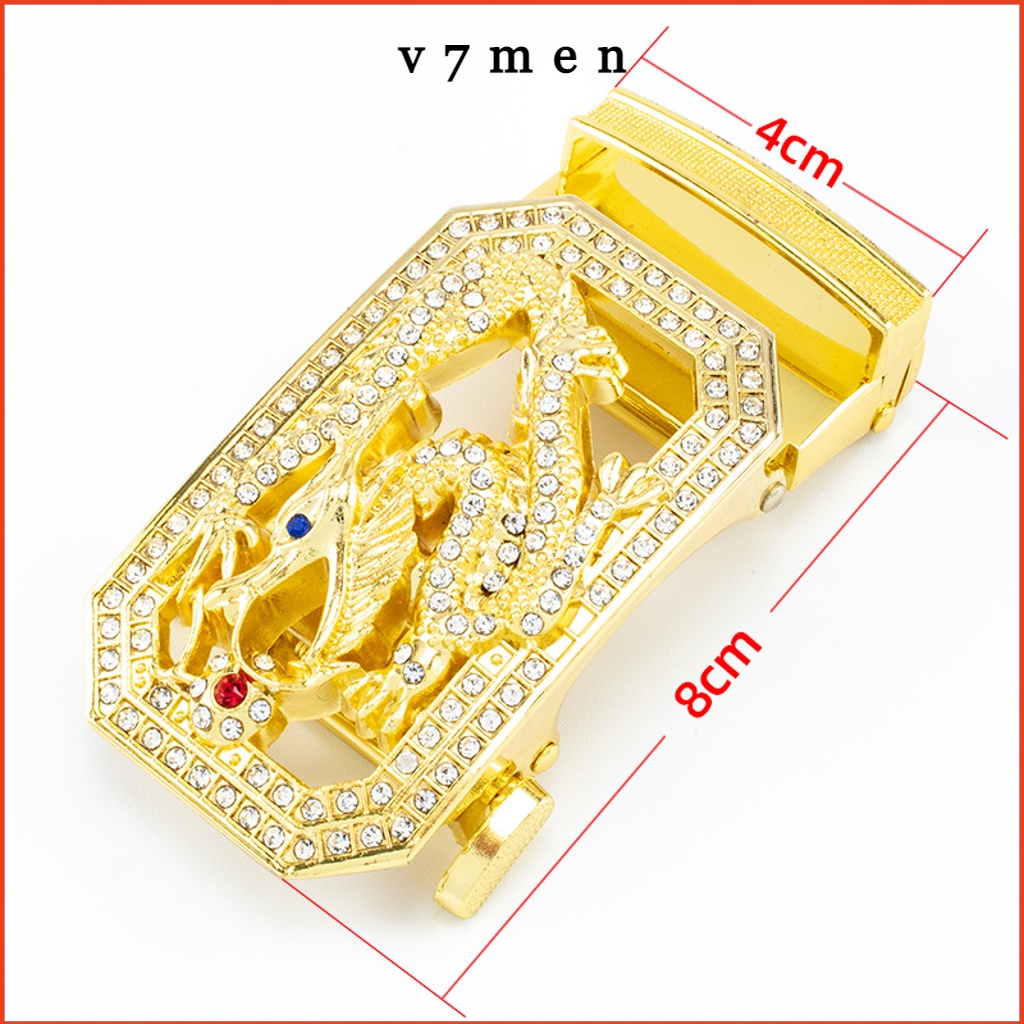 Thắt Lưng Da Nam Khóa Tự Động Cao Cấp Dây Nịt Nam Mặt Rồng Chính Hãng - v77men