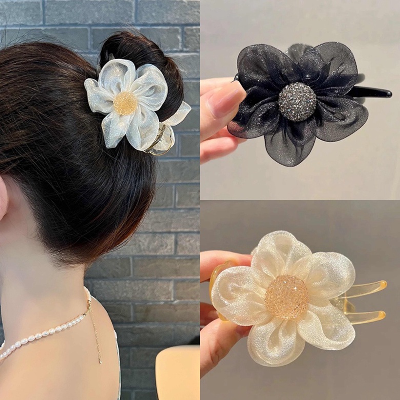 Kẹp Tóc Hình Hoa Hướng Dương Đính Đá Thời Trang Mùa Hè Cho NữFREESHIPPhụ Kiện Búi Tóc Hình Hoa Mềm Mại