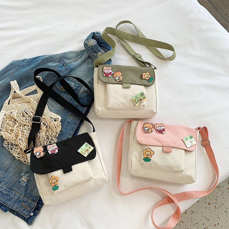 Túi Xách Mua Sắm Bằng Vải Canvas In Họa Tiết Ngọt Ngào Dành Cho Nữ