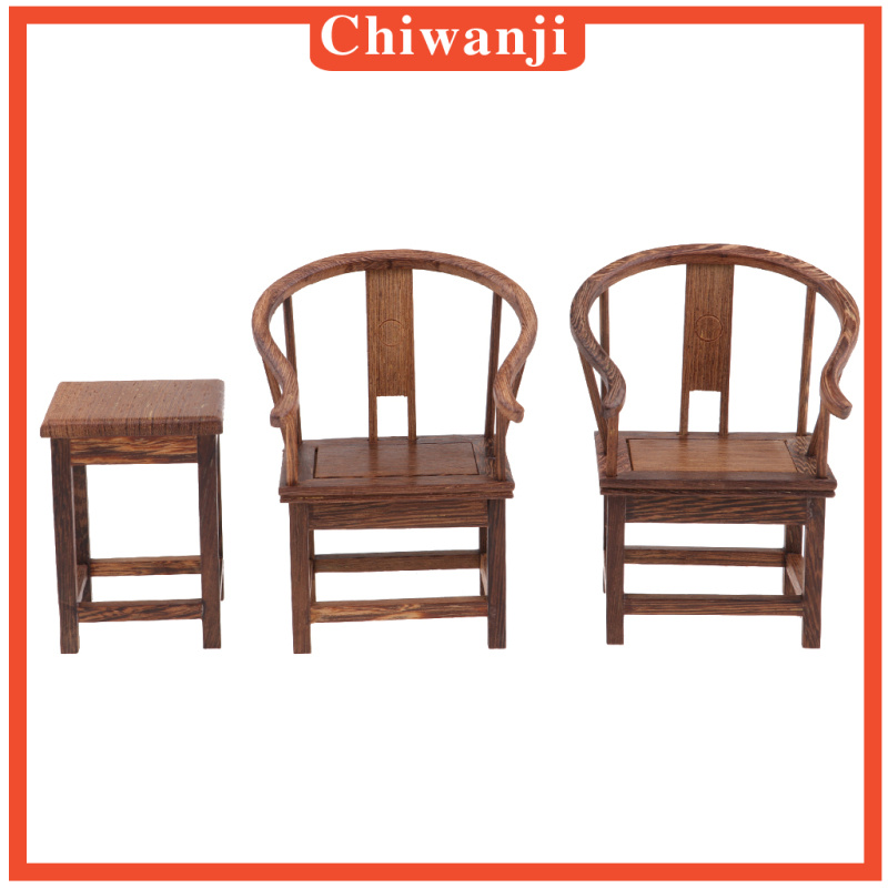 [Chiwanji] Bộ Bàn Ghế Ngồi Cho Nhà Búp Bê Phong Cách Vintage
