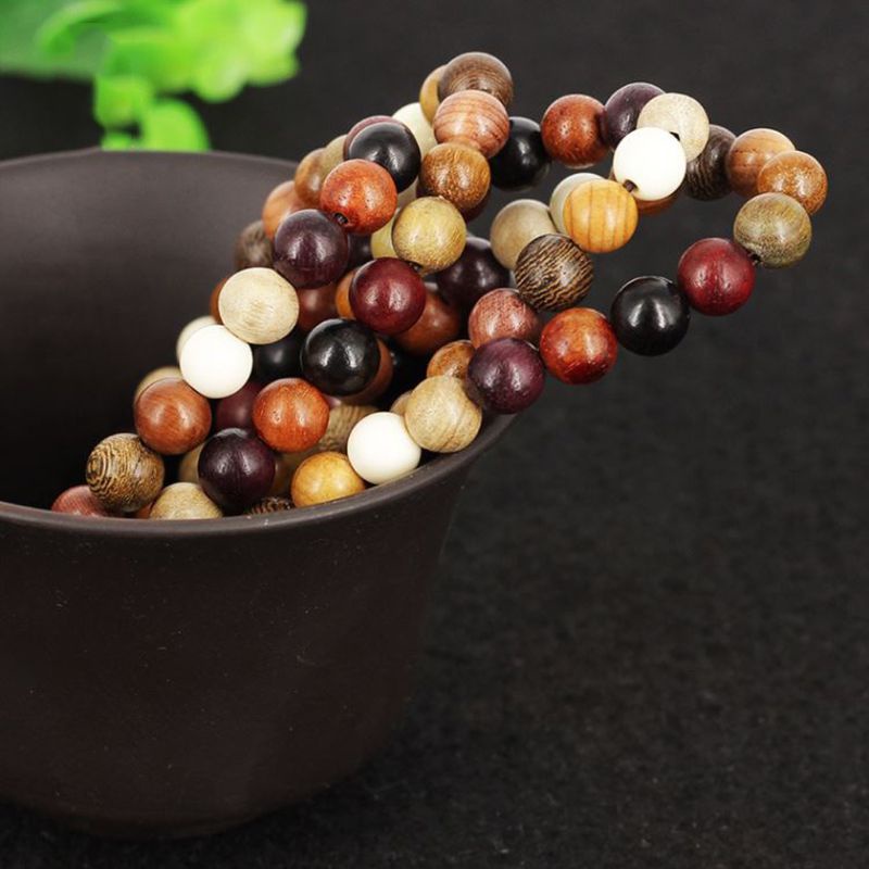 Chuỗi 108 Hạt Gỗ Hồng Phong Cách Phật Giáo