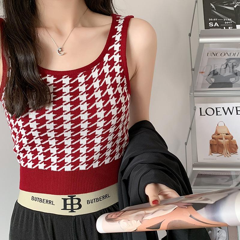 Áo Hai Dây Dệt Kim Thiết Kế Quyến Rũ Cho Nữ