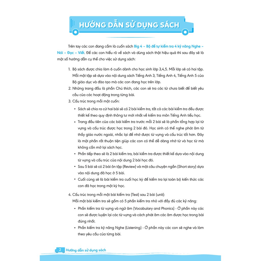 Sách - Big 4 Bộ Đề Tự Kiểm Tra 4 Kỹ Năng Nghe - Nói - Đọc - Viết (Cơ Bản Và Nâng Cao) Tiếng Anh Lớp 3 - Tập 2