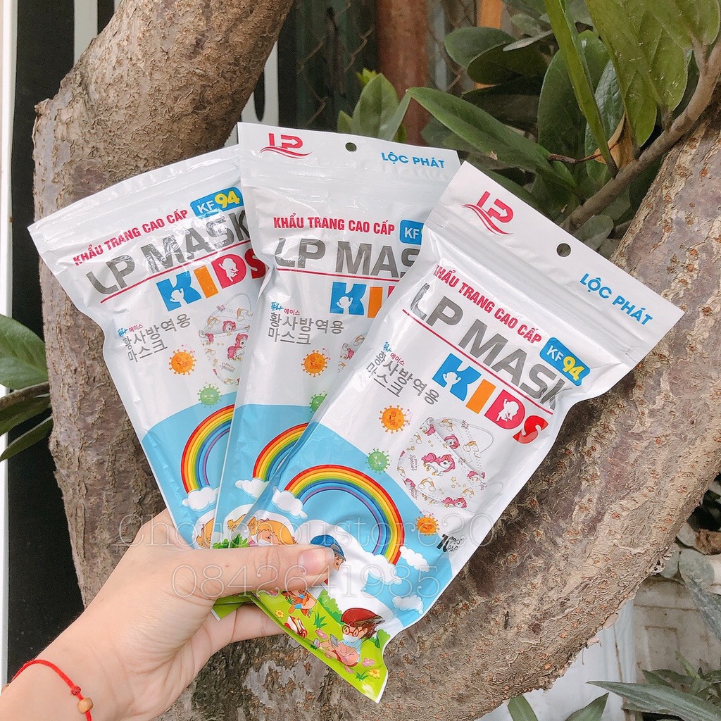 [HÀNG CÓ SẴN] Combo 10-50c Khẩu Trang Y Tế Trẻ Em KF94 trẻ em Lộc Phát Form Vuông Mới In Hình Cho Bé Từ 4 Đến 10 Tuổi