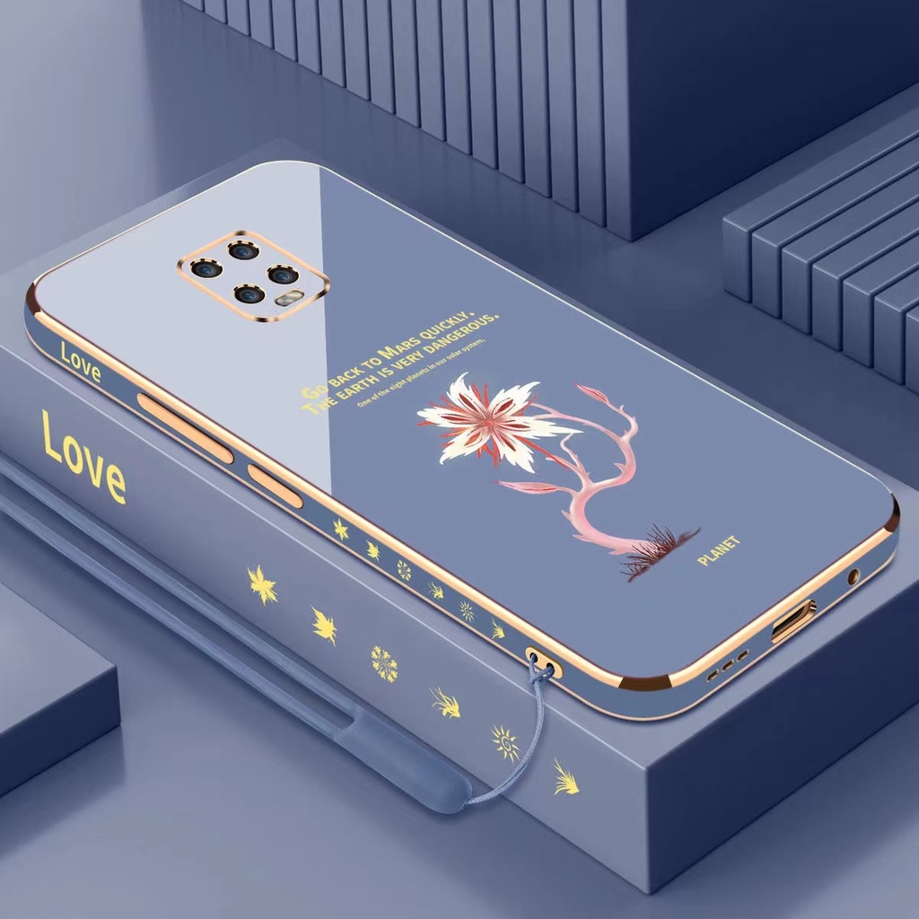 Ốp Điện Thoại silica gel Mềm Mạ Điện Hình Hoa Cho redmi note 9 pro redmi note 9s xiaomi redmi note 9