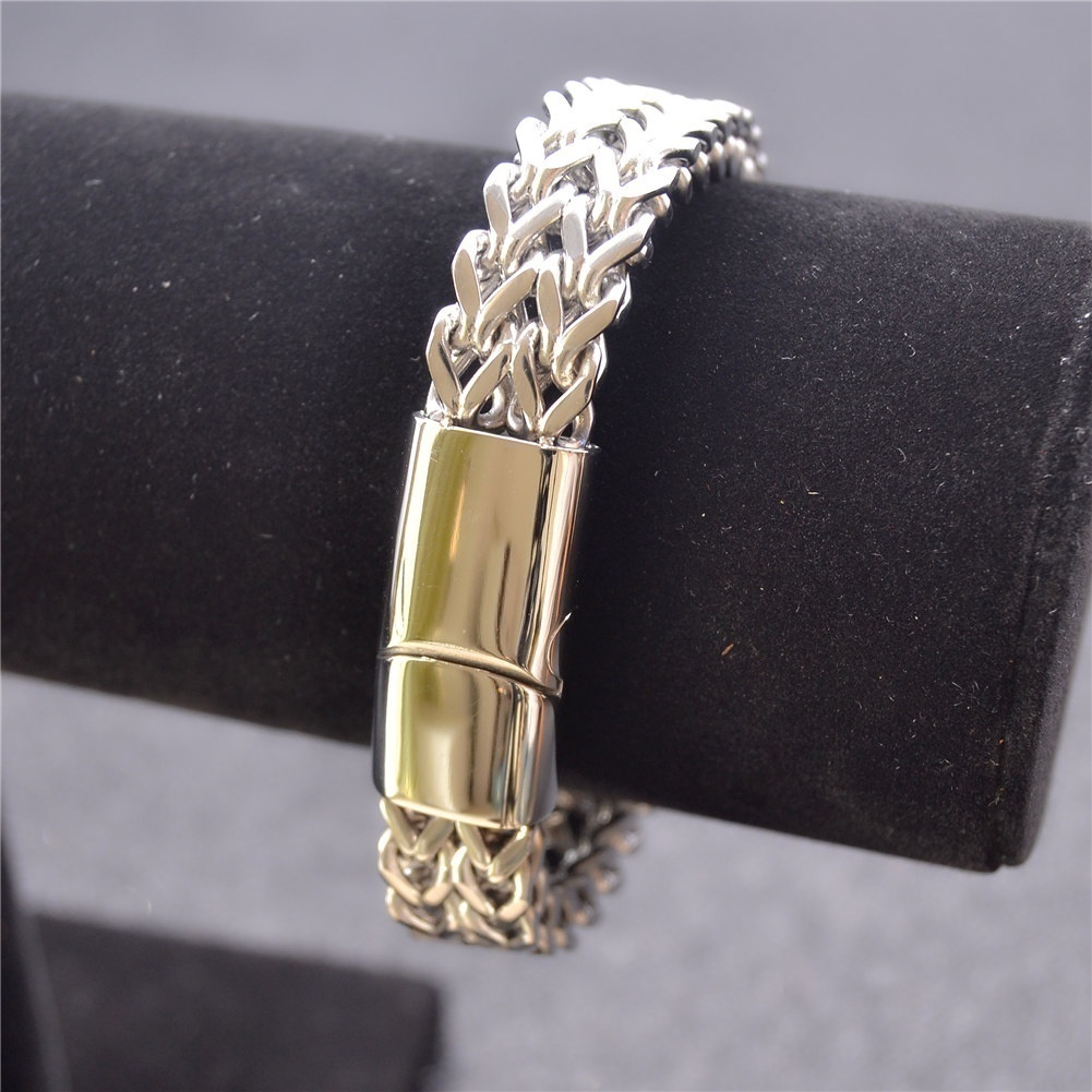 Vòng đeo tay inox phong cách hip hop rock cá tính dành cho nam