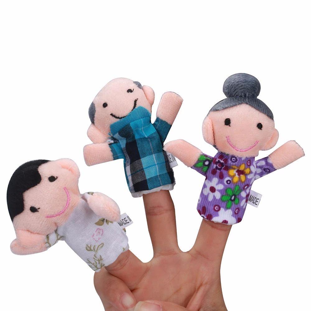 Set 6 Con Rối Đeo Ngón Tay Hình Hoạt Hình Dễ Thương