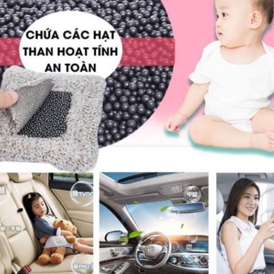 Chó bông lõi than hoạt tính khử mùi, lọc không khí trang trí taplo ô tô