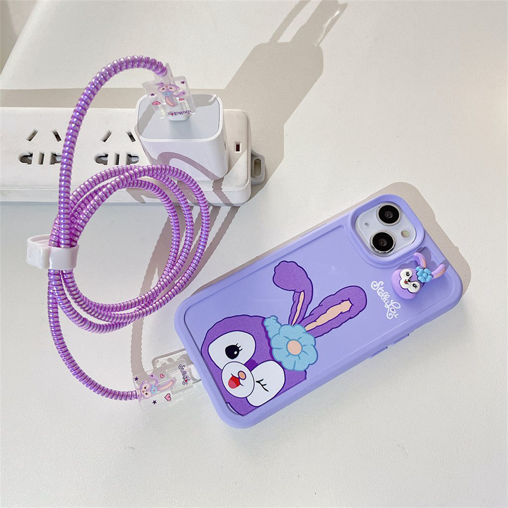 Vỏ cho Iphone 20w / 18w Dây sạc Bảo vệ mùa xuân Cáp Cắn Dây Tie Phim hoạt hình Gloomy Bear Cinnamoroll Stellalou Sailor Moon Melody Bìa mềm TPU
