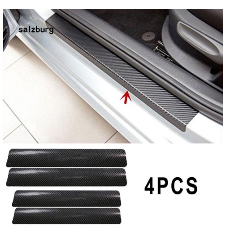 Decal tem Miếng dán 3D carbon cacbon trang trí chống trầy chân cửa xe hơi ô tô cabon
