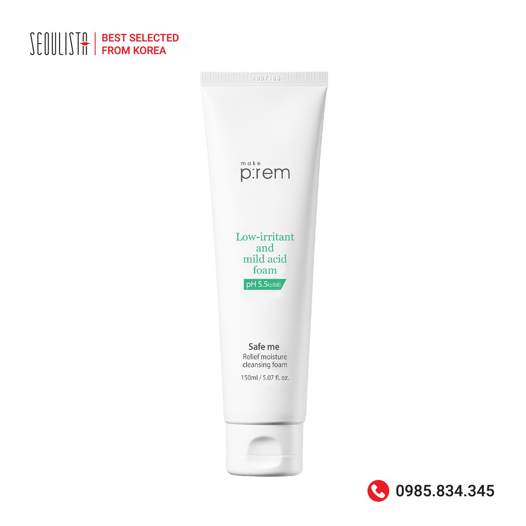 Sữa rửa mặt tạo bọt dịu nhẹ Make p:rem Safe me. Relief Moisture Cleansing Foam