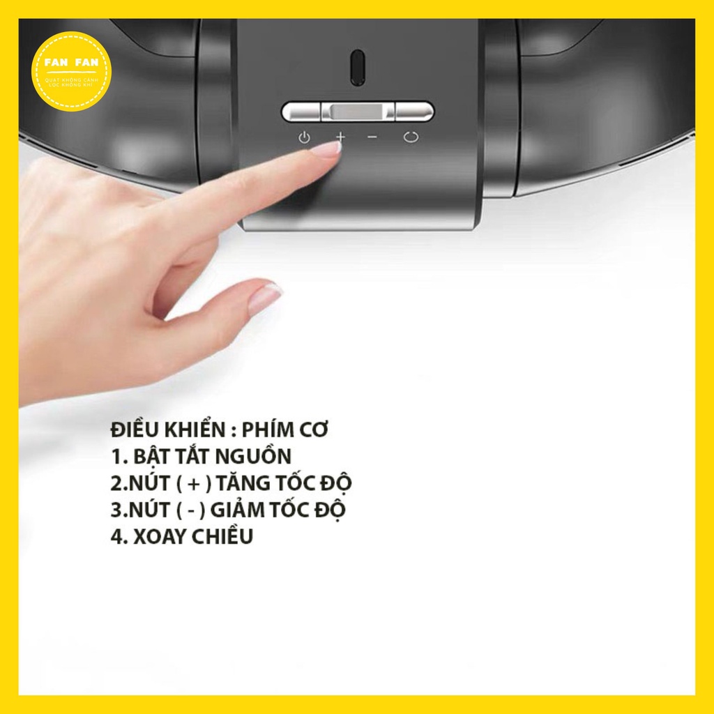 Quạt Không Cánh Treo Tường Để Bàn CR309 - 3 Tốc Độ Gió - Gập 180 Xoay 120 Đô – Điều Khiển Từ Xa Hoặc Phím Cơ