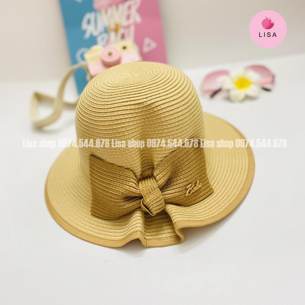 [HÀNG CAO CẤP-FREESHIP] Mũ đi biển, nón đi biển chất liệu vải thoáng mát, đính nơ sau phong cách Vintage cho nữ Lisa,M27