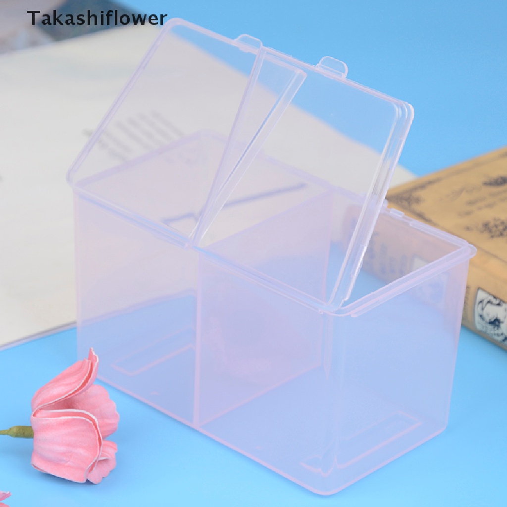 [Hàng mới về] Hộp đựng bông tẩy trang tăm bông bằng nhựa trong suốt tiện lợi