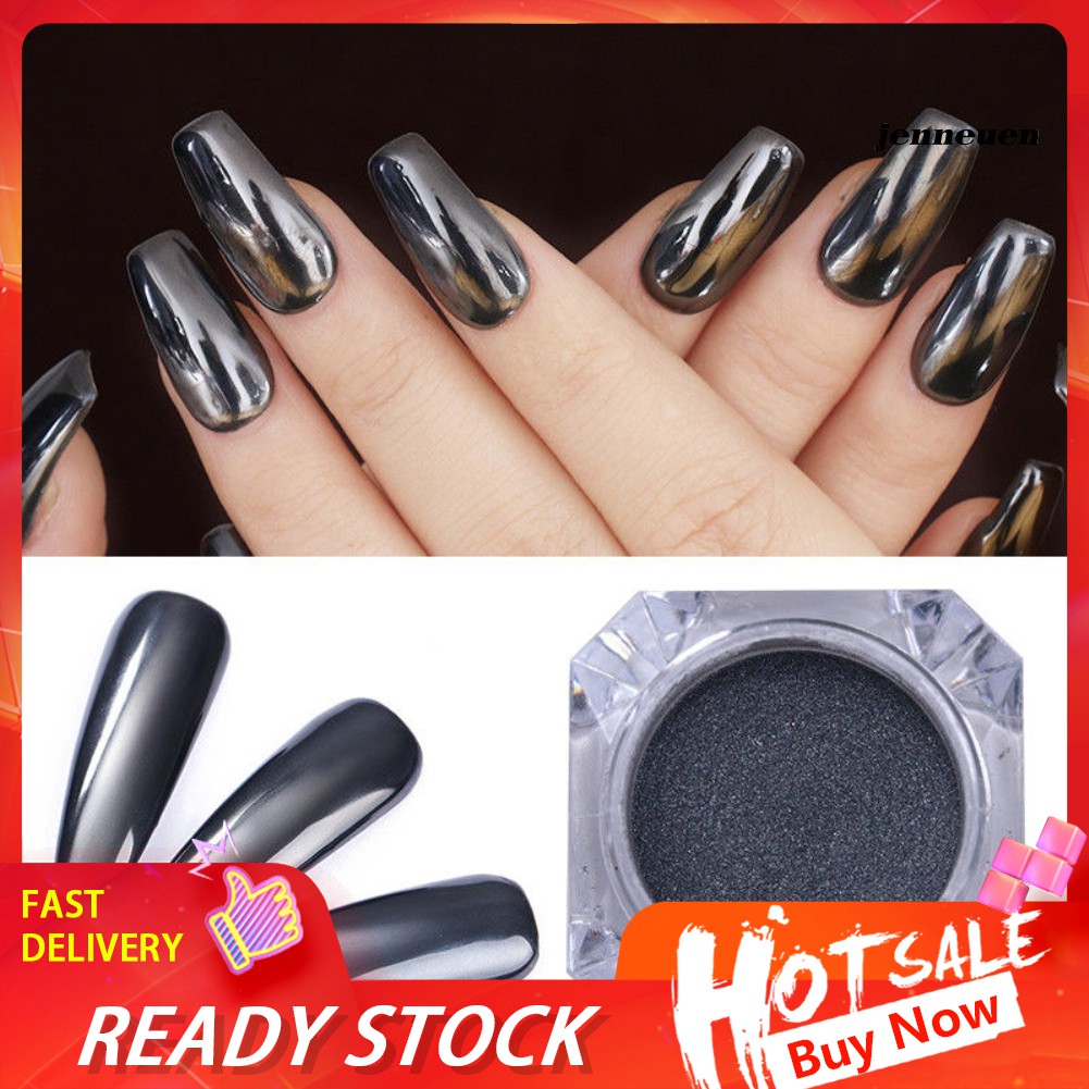 [Hàng mới về] Bột Kim Tuyến Hiệu Ứng Tráng Gương Màu Đen Trang Trí Móng Tay Cho Nữ