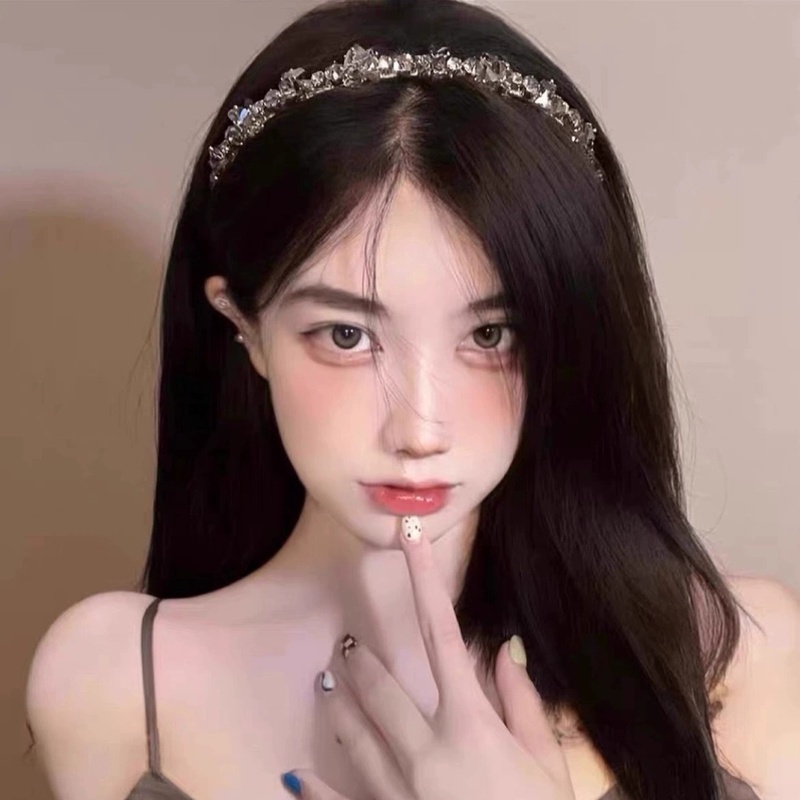 Băng Đô Cài Tóc Đính Đá Phong Cách Retro Hàn Quốc