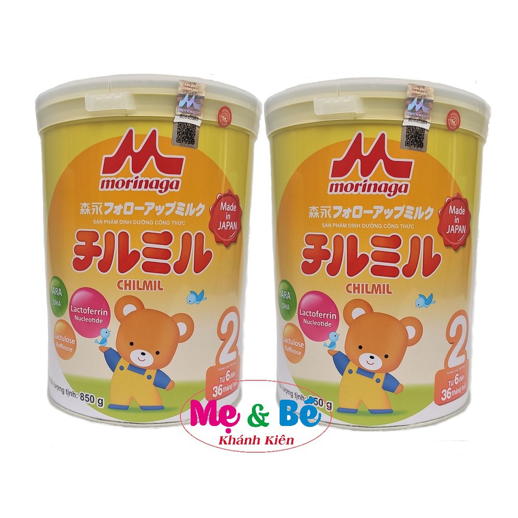 Combo 2 hộp Sữa Morinaga số 2 850g mẫu mới (có tem chính hãng, date T8/2022)