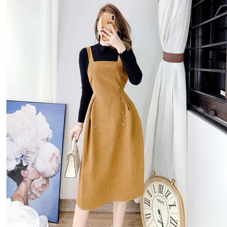 Váy Xòe Đỏ, Đầm Nhung Đỏ Cổ Tròn Tay Phồng Thời Trang Thu Đông Cho Mùa Giáng Sinh Sang Trọng Quý Phái. | BigBuy360 - bigbuy360.vn