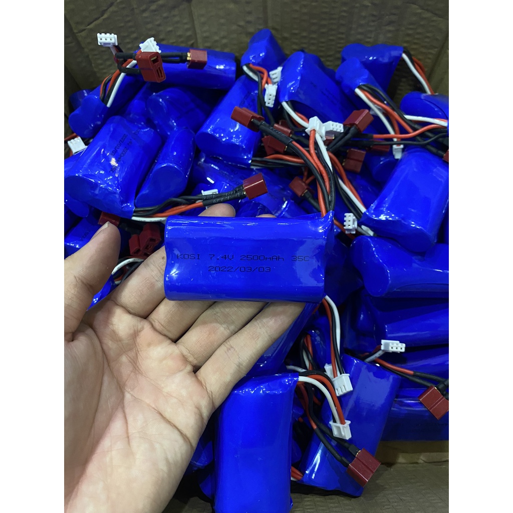Pin Lion Kosi 2S 7.4V 2500mAh jack T XT60 XT60H dùng cho xe điều khiển, tàu thuyền, cano, pin 7,4v 2500mah Jack SM