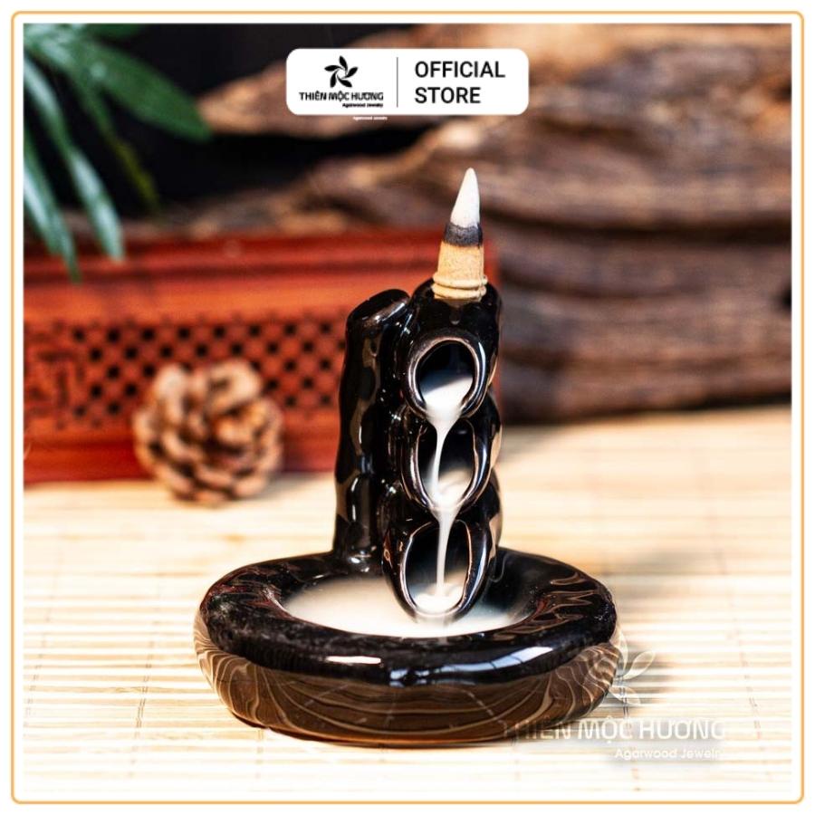 Thác khói trầm hương đốt, tặng kèm 1 nụ 12 năm tích trầm tự nhiên, dùng để xông nhà, khử mùi dễ chịu, trang trí