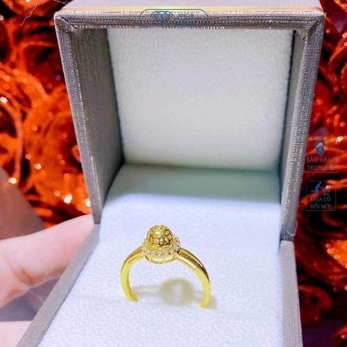 Nhẫn kim tiền mặt cầu tròn nhẫn nữ gold mẫu mới 2022