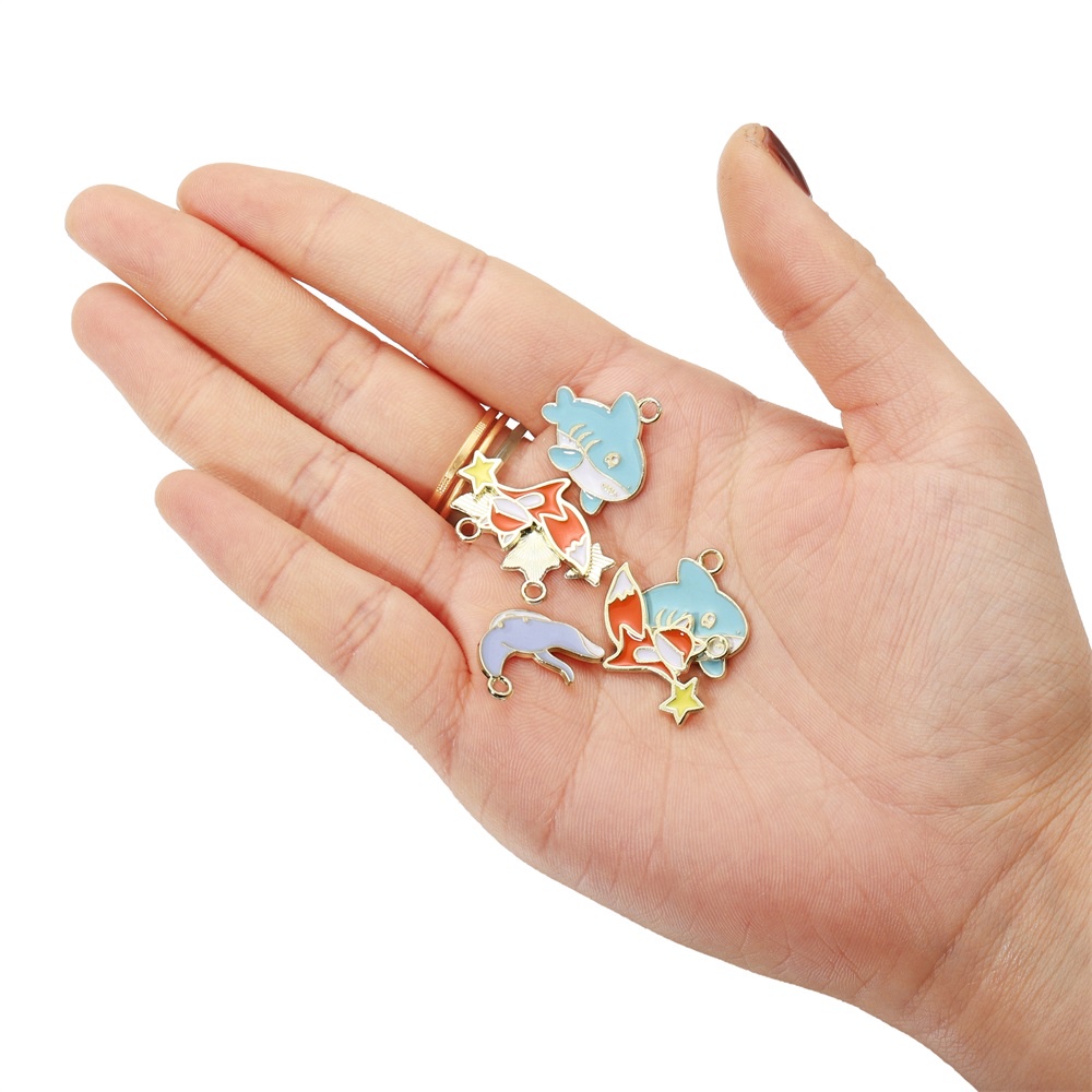 Phụ kiện làm khuyên tai/ vòng tay hình hoa sơn dầu diy nhiều màu sắc St.kunkka