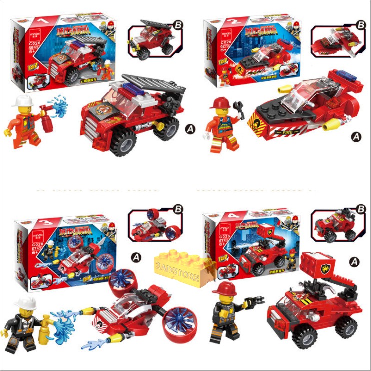 Đồ chơi lắp ráp Lego - Xe cứu hỏa - Fire Rescue - 6 IN 1 -  Kích thích sáng tạo cho bé - Trò chơi Xếp hình mô hình