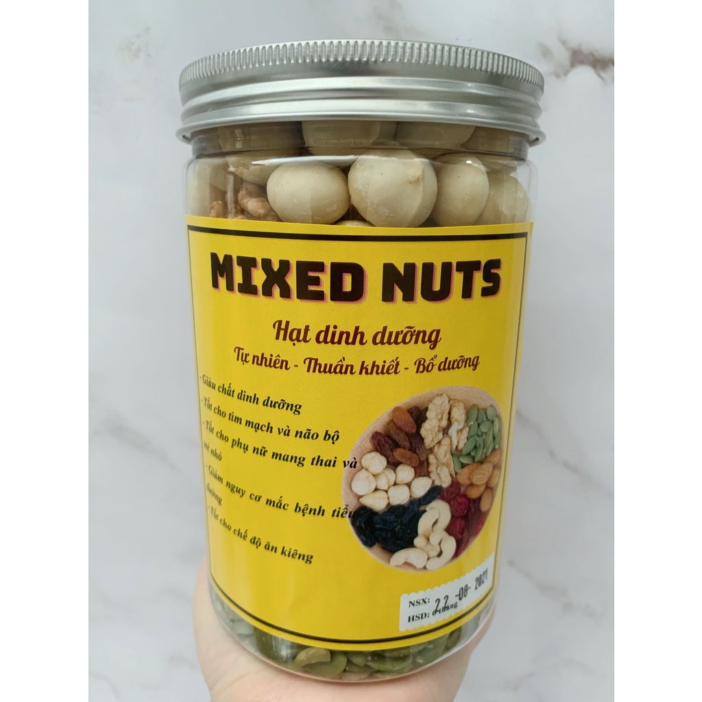 Mix hạt dinh dưỡng Queen Nuts macca hạnh nhân óc chó 5 loại hạt