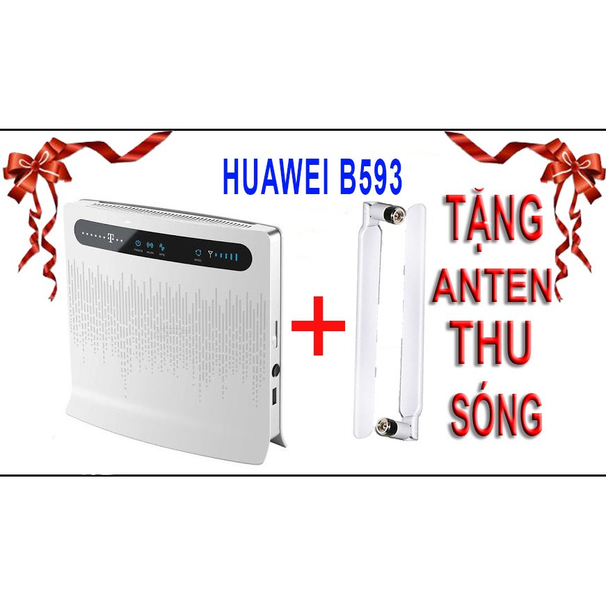 [NEW] Router 3-4G LTE Huawei B593 Bộ Phát Wifi 4G  3 cổng LAN , Tốc Độ Cao Cho 32 Máy Kết Nối , tặng cặp Anten 8dbi