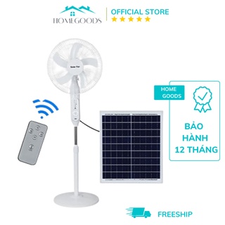 Quạt Tích Điện Quạt Năng Lượng Mặt Trời Solar Fan Có Pin Chống Chai 18k Mah, Sạc 4-6 Tiếng, Dùng Liên Tục 10 Tiếng - Hom