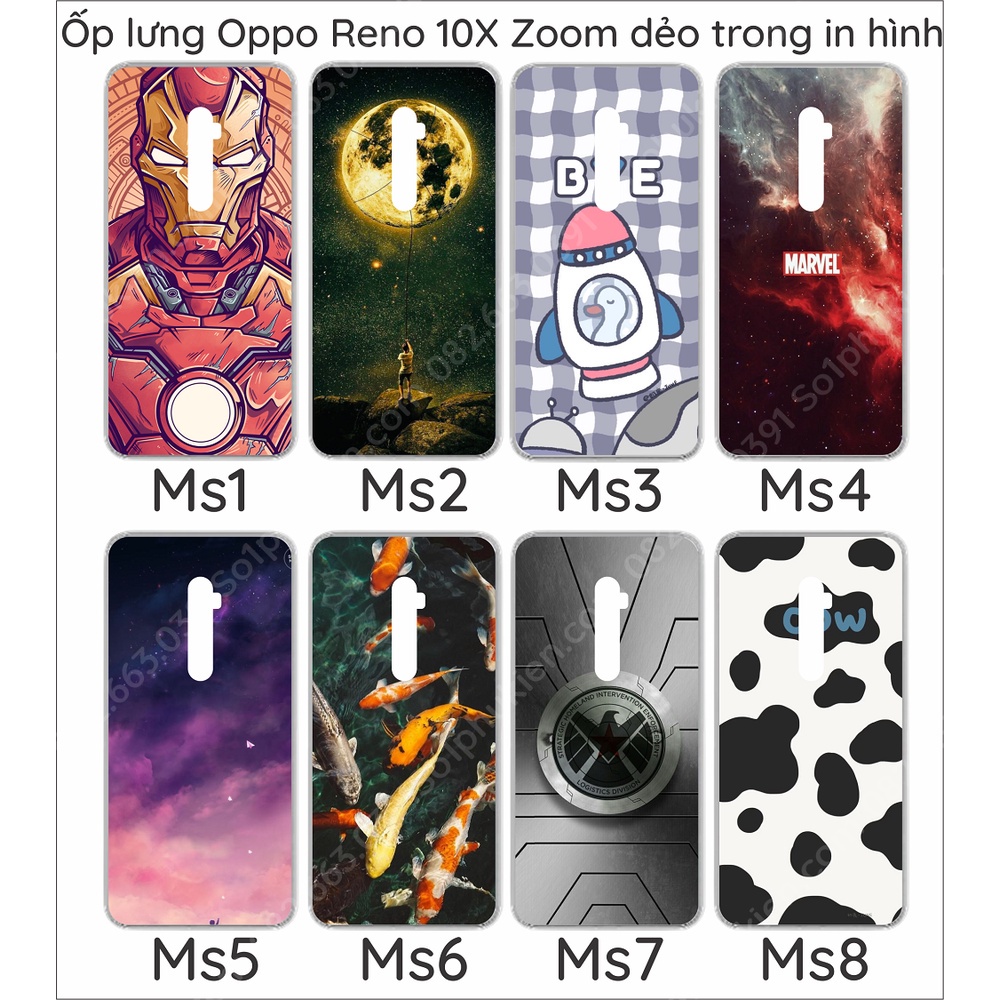 Ốp lưng Oppo Reno 10X Zoom dẻo in hình dễ thương