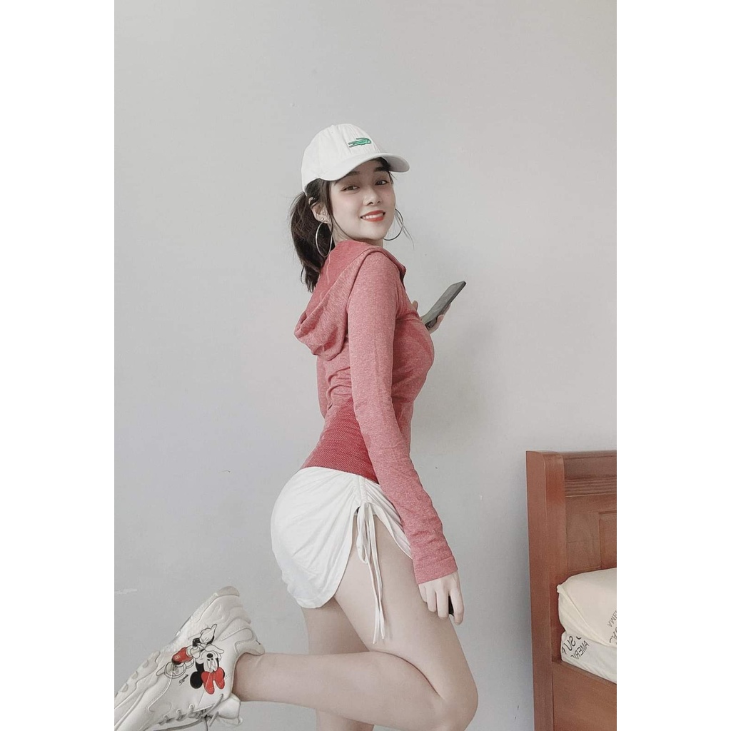 [Size M, L, XL] Áo Khoác Thể Thao Nữ Ôm Body. Size M L. Có 2 Túi Ngoài Dây Kéo [MTC.DV21]
