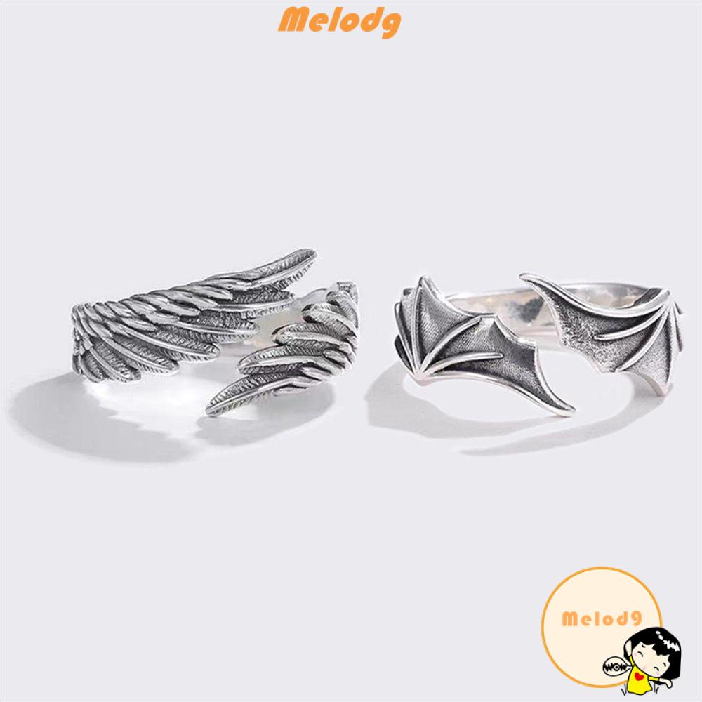 Nhẫn Hở Hình Cánh Thiên Thần Có Thể Điều Chỉnh Phong Cách Gothic Thời Trang