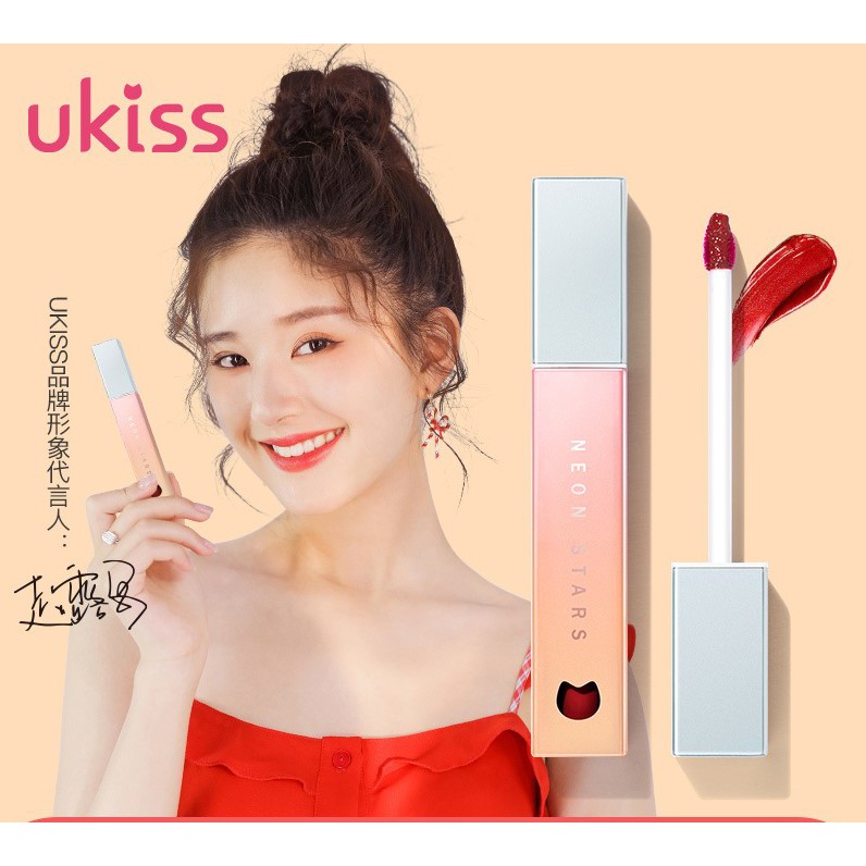 UKISS Son bóng tráng gương  Li Jiaqi giới thiệu son môi dành cho nữ sinh, son bóng không thấm nước g