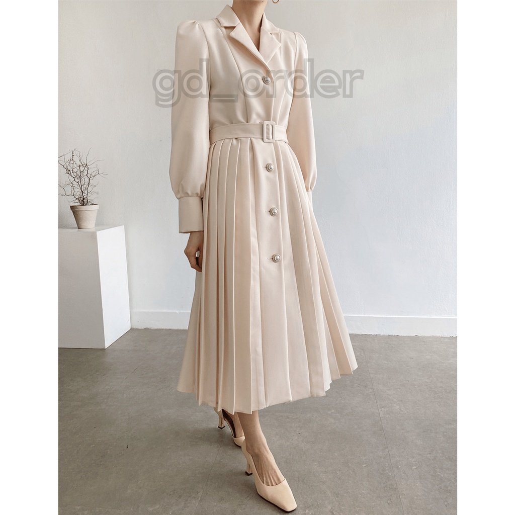 D55|Đầm hàn quốc công sở thiết kế xếp ly dài đẹp sang trọng, đơn giản gd_order