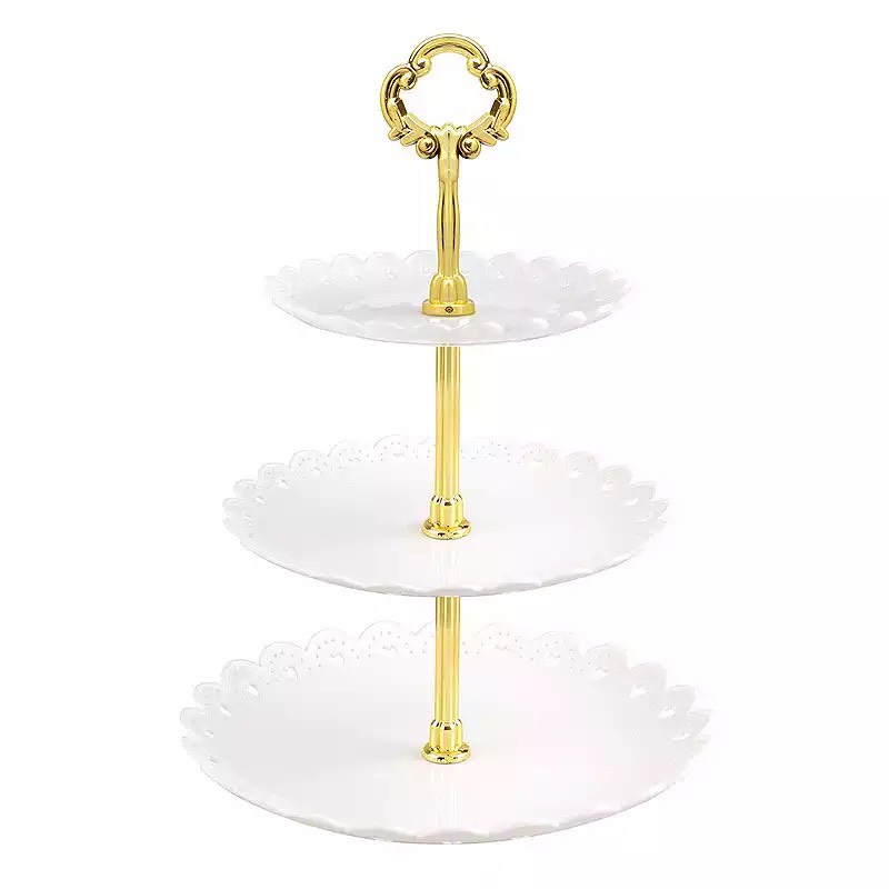 Khay đựng bánh kẹo 3 tầng ,kệ nhựa 3 tầng đựng hoa quả, bánh kẹo trang trí sự kiện sinh Nhật event