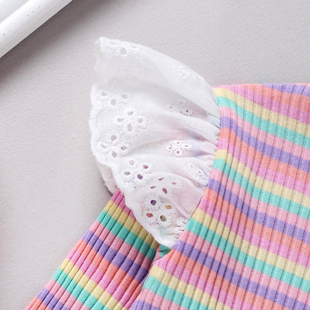 Áo Liền Quần Tay Dài Kẻ Sọc Thời Trang Cho Bé