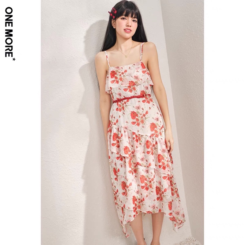 Đầm dài hoa đỏ One More