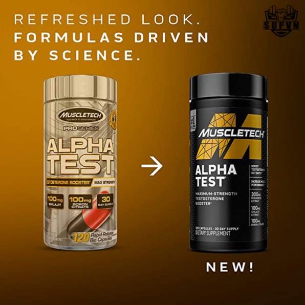 ALPHA TEST Giúp Tăng Testosterone Cho Nam Tăng Sinh Lý Và Cơ Bắp Muscletech Alpha Test (120 Viên Và 240 Viên)