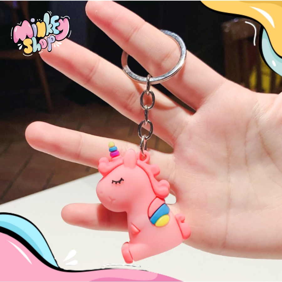 Móc Khóa Đẹp Nhiều Hình Kì Lân 1 sừng Cute phụ kiện Túi Xách dễ thương - Minkey