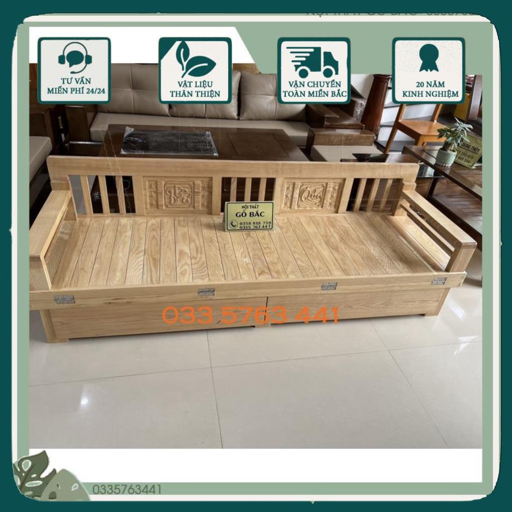 HÀNG CHÍNH HÃNG- sofa bed gỗ sồi nga 100% kiểu dáng hiện đại gấp ra thành giương 1m2x1m9 @