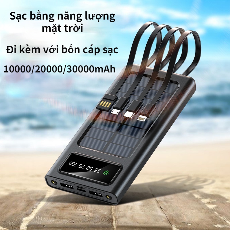 Sạc Dự Phòng Sử Dụng Năng Lượng Mặt Trời Siêu Mỏng Dung Lượng 10000Mah/ 20000 Mah/ 30000mah
