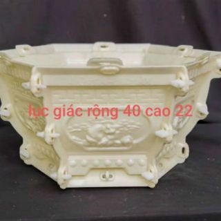 Khuôn đúc chậu lục giác rộng 40 cao 22.
