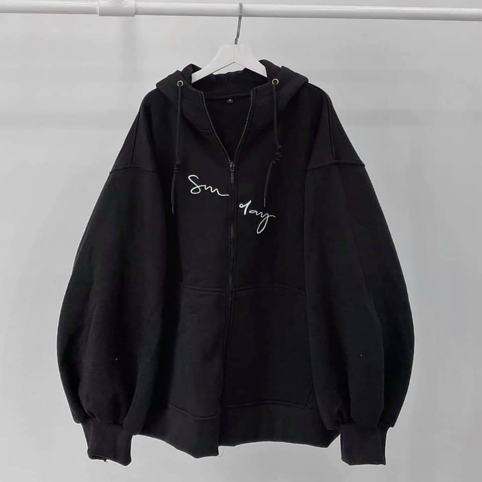 Áo khoác nỉ hoodie Unisex phong cách Hàn SOMEDAY, áo khoác nam nữ có túi from rộng ulzzang có khoá kéo